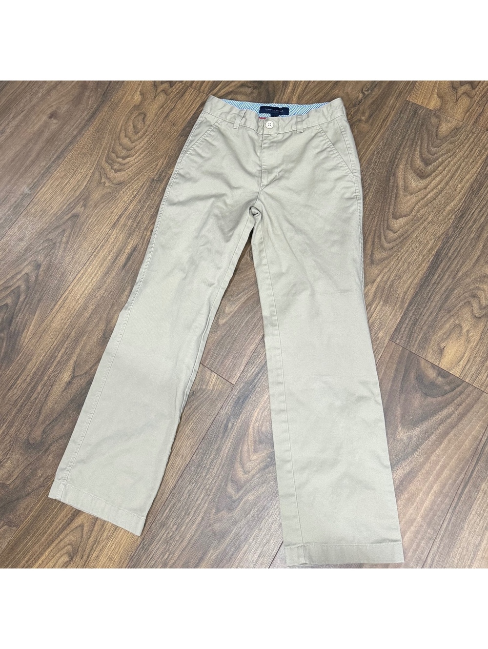 Tommy Hilfiger Boys Khaki Chino Pants Size 12 Regular Beige Uniform Casual
